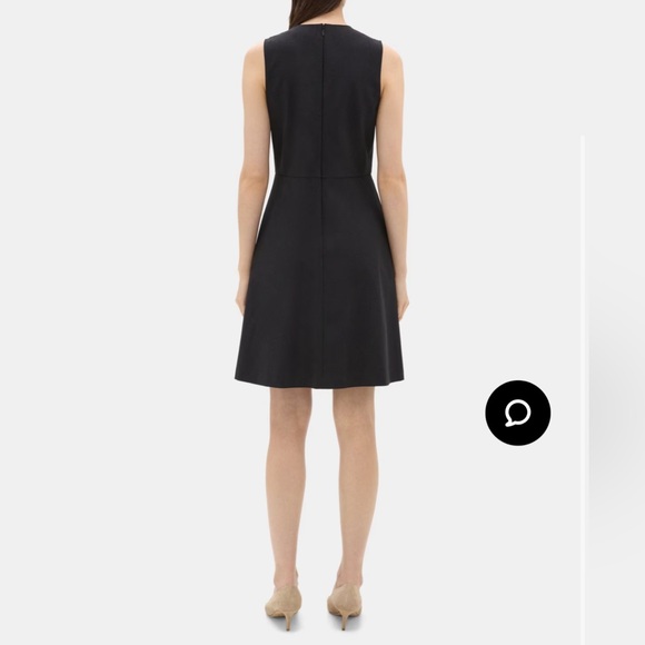 🩶Theory Miyani Split Front Dress In Sevona Stretch Wool (Size 0) - Picture 3 of 16